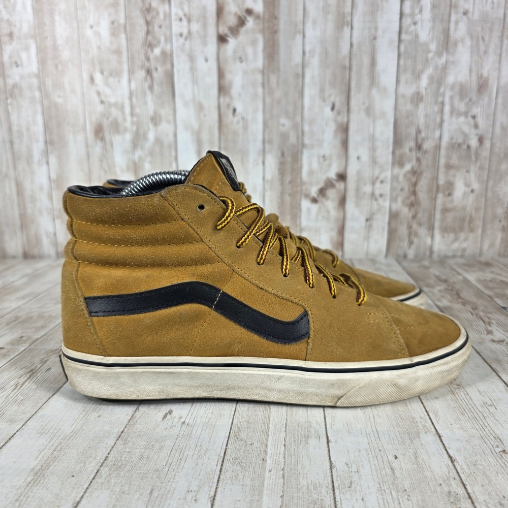 Vans Sk8‎ Hi Suede Tan Black Women's High Top Sneakers Shoes US 9.5